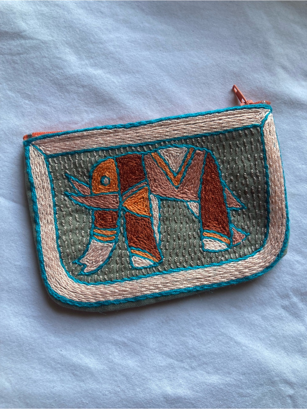 Embroidered Elephant Zip Pouch - Picture 7 of 9